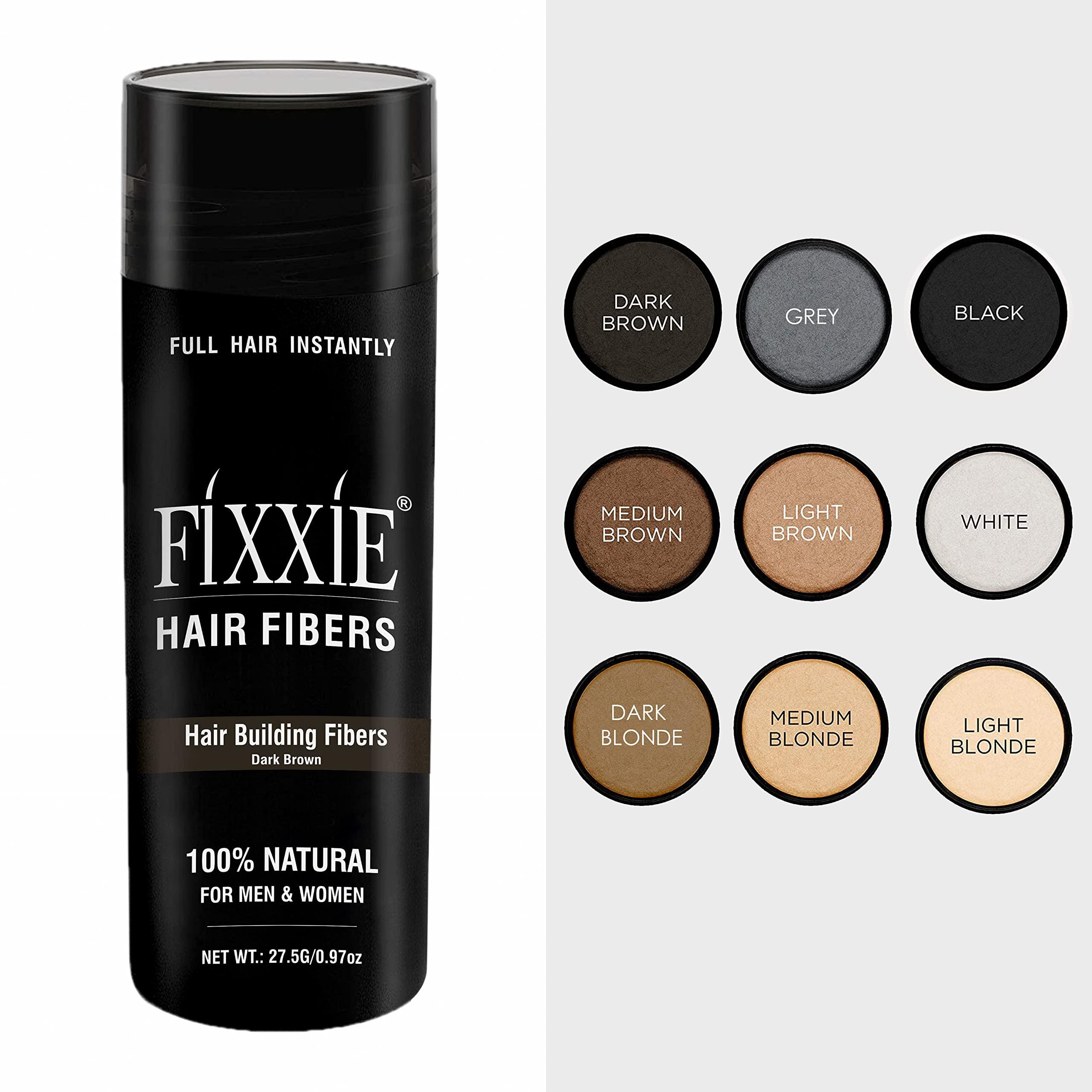FIXXIE, fixxie FIXXIE Hair Fibers Dark Blonde for Thinning Hair 27.5g Bottle, Concealer for Hair Loss, Men and Women, Naturally Thicker Looking With Keratin Fibres