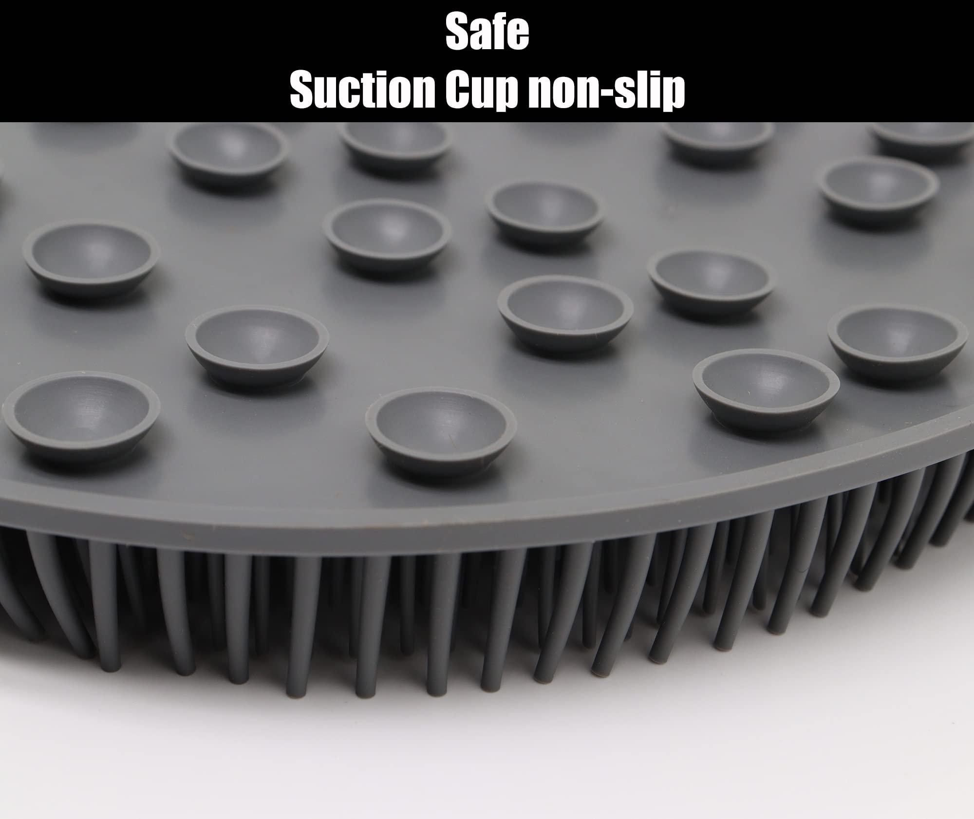 BENLIUDH BENLIUDH Foot Scrubbers for Use in Shower, Silicone Shower Foot Scrubber Mat with Suction Cups Foot Care Massages for Women & Men (Grey)