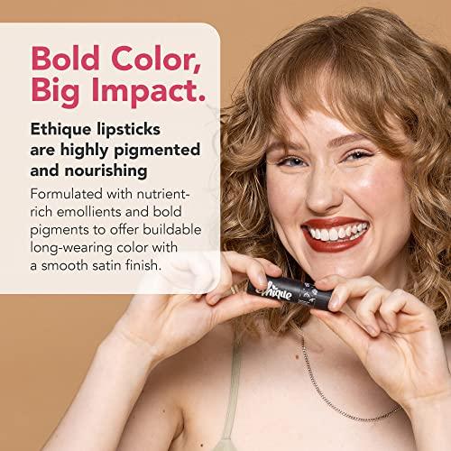 Ethique Ethique Dahlia Satin Matte Lipstick - Terracotta Brown - Plastic-Free, Vegan, Cruelty-Free, Eco-Friendly, 0.28 oz (Pack of 1)