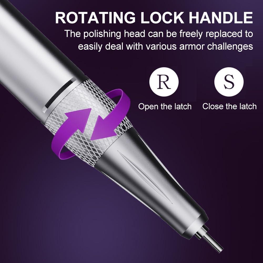 Meitawilltion Professional Rechargeable Nail Drill 35000 RPM, Electric Nail File for Shaping, Buffing, Removing Gel Nails, Lightweight & Easy to Use, Nail File Drill Machine For Home Salon-Grey