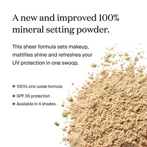 Supergoop! Supergoop! (Re)setting 100% Mineral Powder, Light - 0.15 oz - Makeup Setting Powder + Broad Spectrum SPF 35 PA+++ Sunscreen - With Ceramides, Olive Glycerides & Coated Silica Spheres