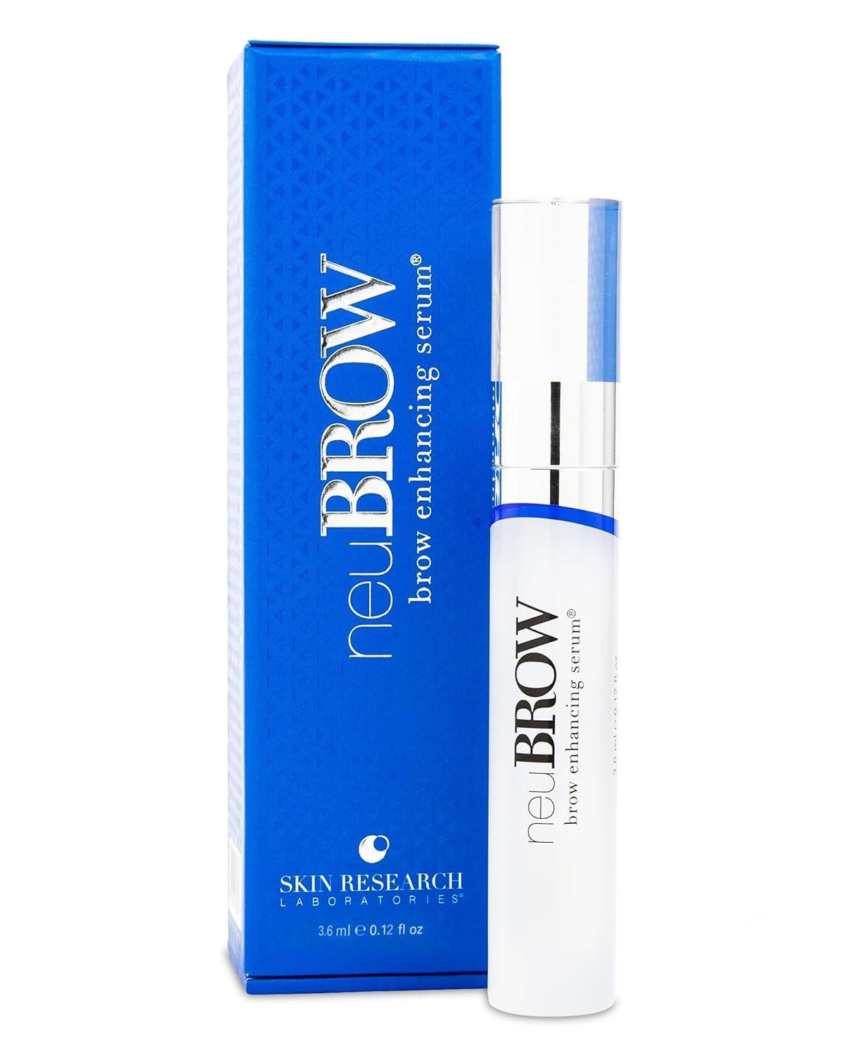 SKIN RESEARCH neuBROW Brow Enhancing Serum by Skin Research Laboratories - 3.6 mL Eye Brow Serum for Defined, Fuller & Thicker-Looking Hair Brows - Advanced Formula Promotes Natural & Healthy Appearance of Brows