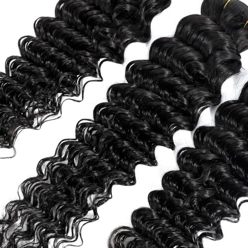 Uesoels Deep Wave Human Hair Bundles 30 Inch Bundles Human Hair Brazilian Virgin Weave Bundles Human Hair Unprocessed Brazilian Virgin Weave Bundles