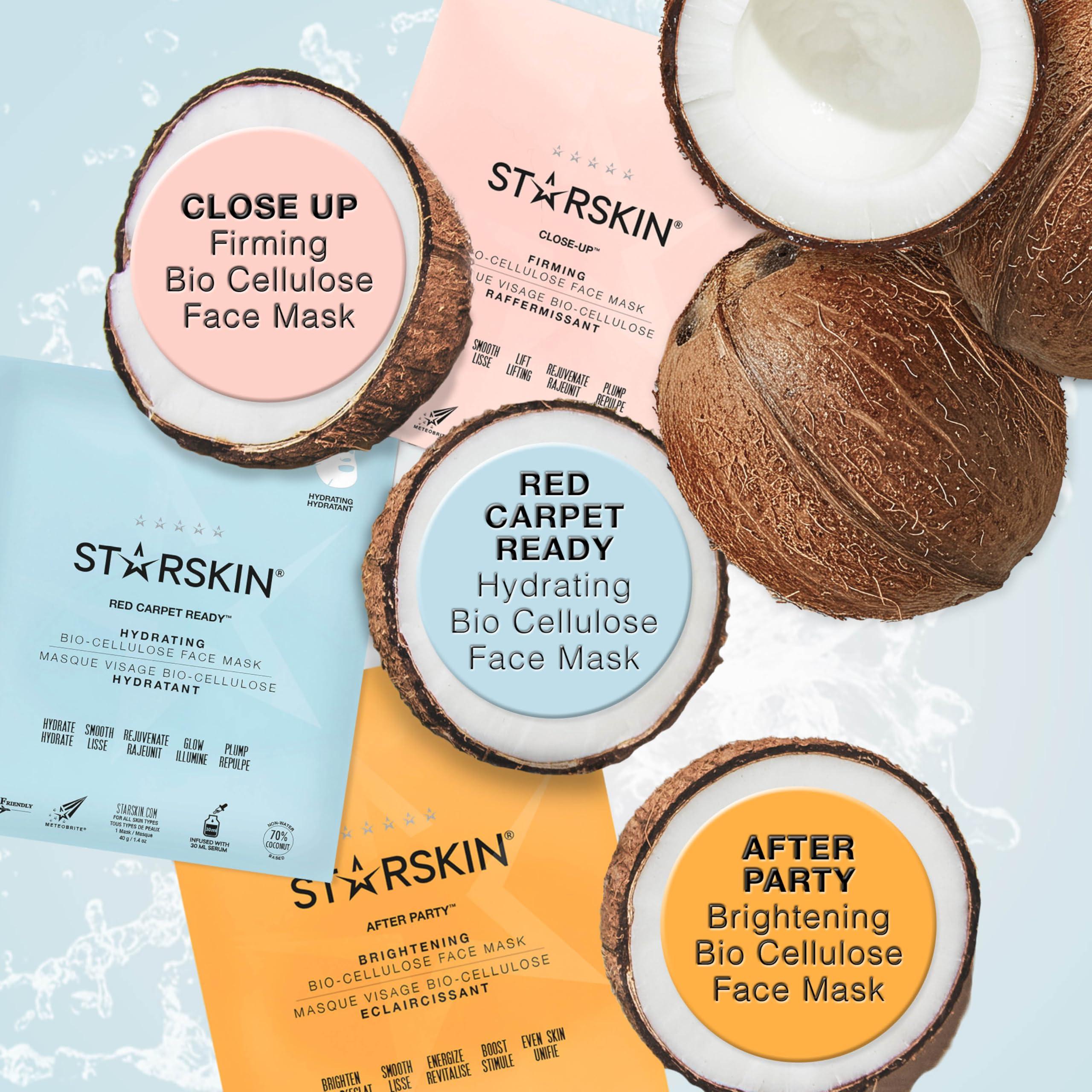 STARSKIN STARSKIN Red Carpet Ready 1x40g, Glass Skin Korean Skincare Mask, Coconut Gel Bio-Cellulose Hydrating Mask for Face, all Skin Type, Face Glow Effect, Instant Hydration, Revitalizing and Moisturizing