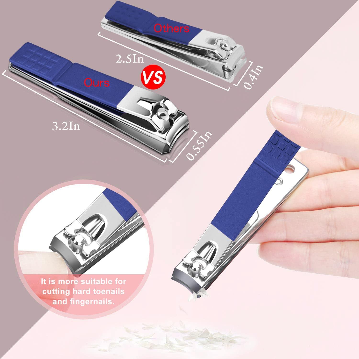 Aceoce Nail Clipper Set Manicure Set Men Aceoce Travel Manicure Grooming Kit Gift for Men Lovers Parents Mini 4PCS Personal Nail Care Tools (Blue)