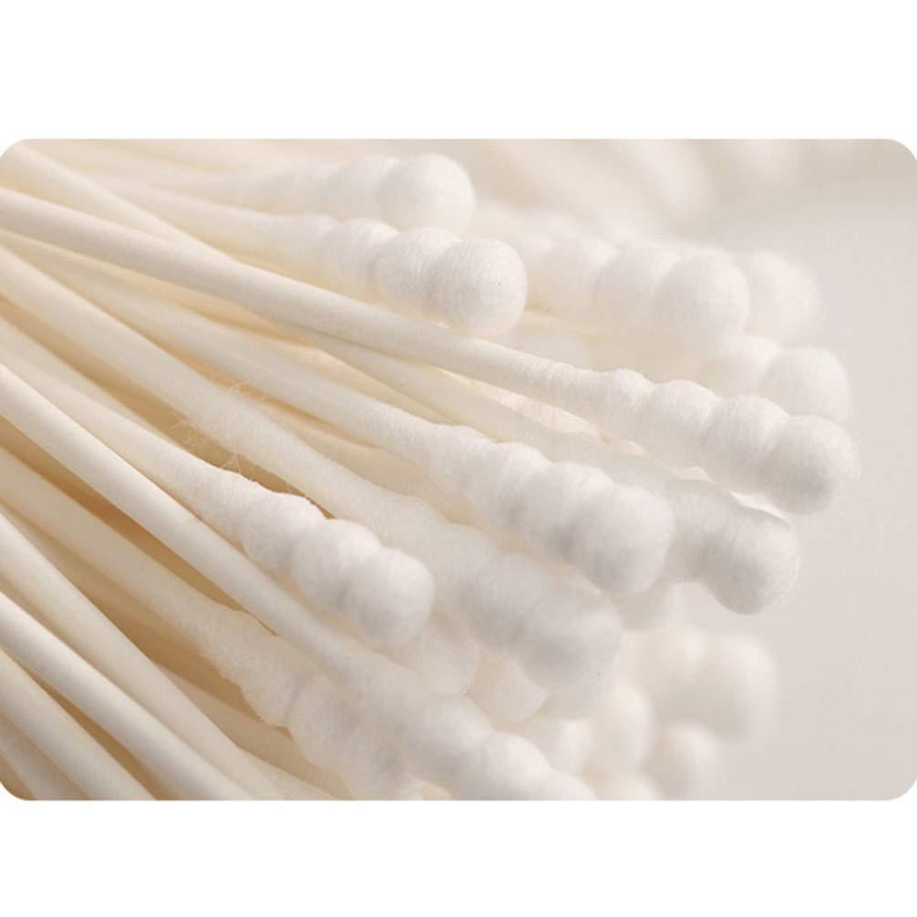 EXCEART Baby Cotton Swabs 2 Box 400Pcs Baby Safety Swabs Double Spiral Tips Cotton Swabs Paper Sticks Natural Cotton Buds Ear Cleaning Swabs White (200Pcs in 1 Box) Pointed Cotton Swabs