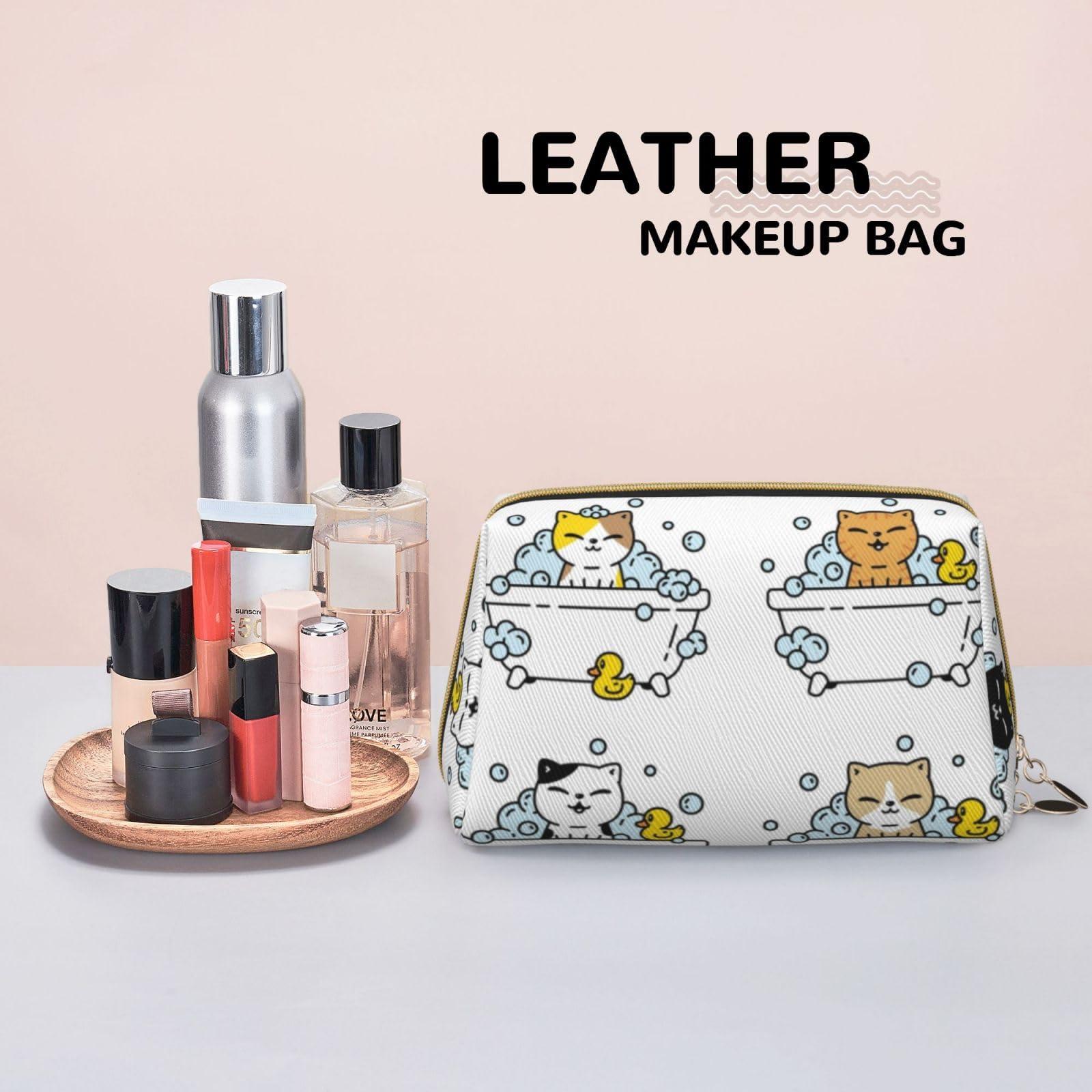 Elpwezua Elpwezua Kitten Rubber Duck Bubble Bath Makeup Bag Large Makeup Bag Zipper Pouch Travel Cosmetic Organizer For Women