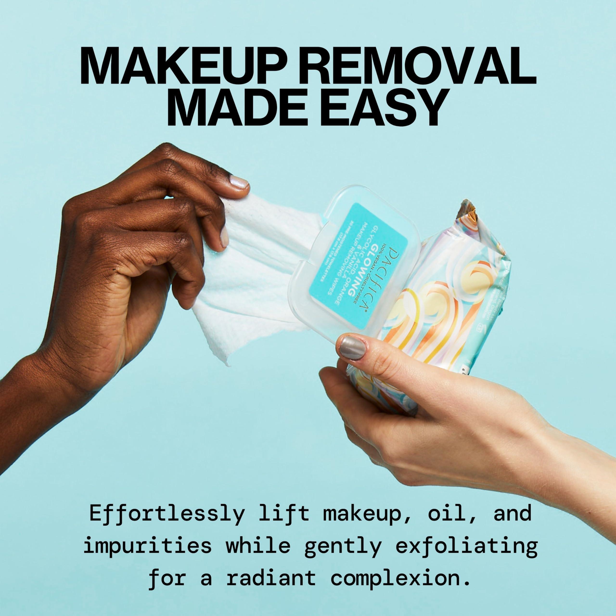Pacifica Pacifica Makeup Remover Face Wipes - Disposable Daily Face Cleansing Towelettes Wipes -Biodegradable & Eco-Friendly - Organic- Clean Beauty Vegan & Cruelty-Free Dermatologist Tested 10 Count