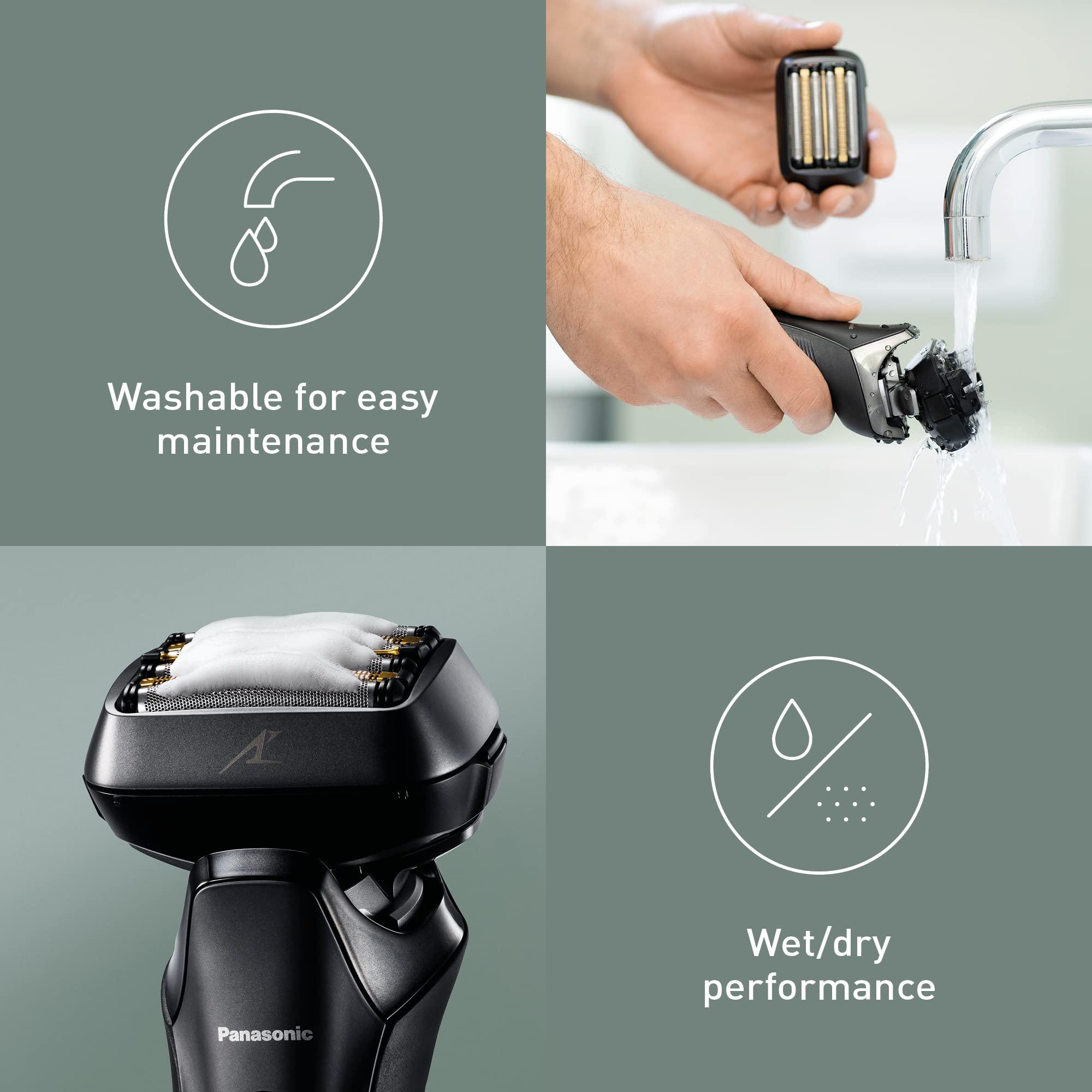Panasonic Panasonic ES-LS6A Series 900+ Premium Wet/Dry Electric Shaver, 6-Way Shaving Head with Linear Motor, Black
