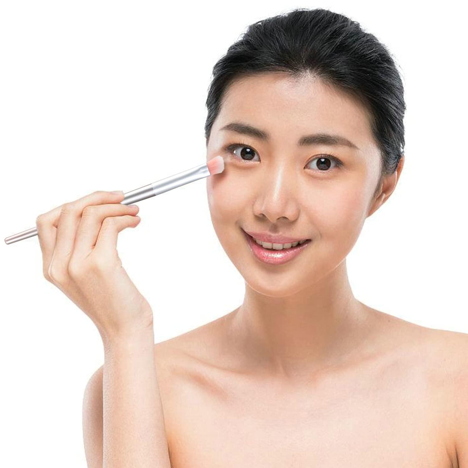 TEONEI TEONEI Neon Pink Eyeshadow Brush,Eyeshadow Blending Brush,Eye Makeup Applicators Concealer Brush,Cosmetic Tools,4PCS