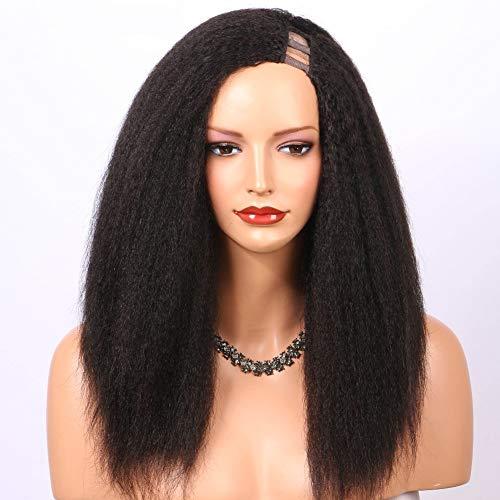 Prime Kitty Kinky Straight U Part Lace Wig Human Hair Left U Part Wig 1x3 Small Cap Natural Color U Part Left Side Wigs Human Hair Black Women 10A Brazilian Human Hair Wigs No Shedding Upart Wig - 180% 8"
