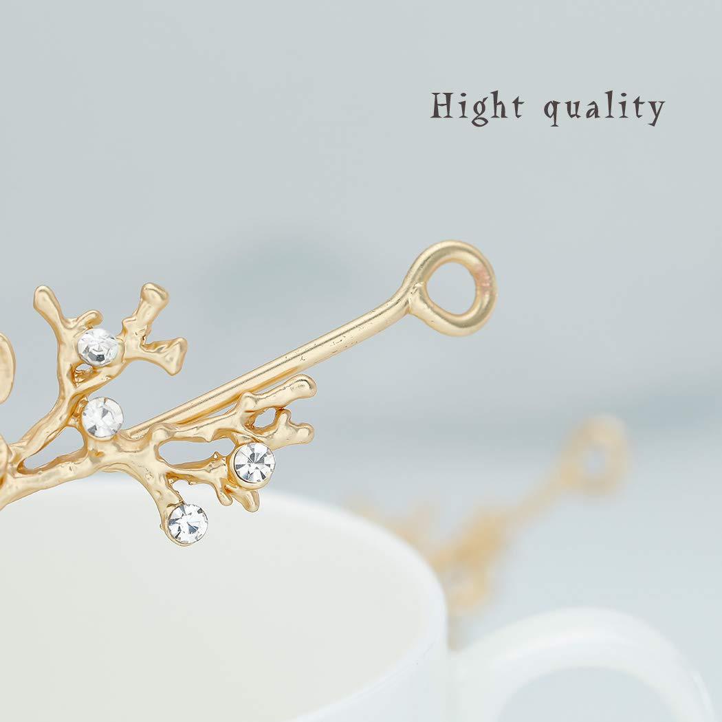 Fairyu Fairyu Baroque Vintage Gold Bride Crown and Tiara Crystal Bridal Wedding Tiaras Dragonfly Hair Accessories for Women and Girls