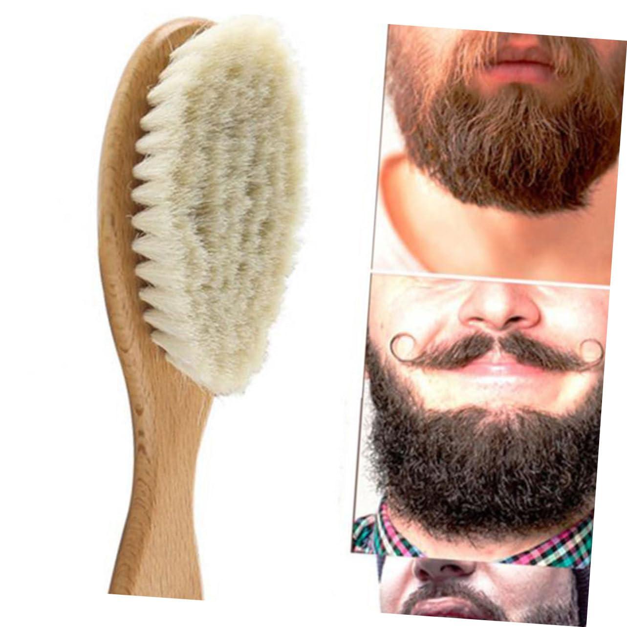 Beavorty Beavorty Beard Comb and Brush Bush Comb Mustache Brush 3pcs Men Face Clean Brush Beard Brush Shaving Brush Wool Brush Mustache Bush