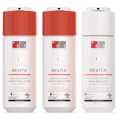 DS LABORATORIES DS Laboratories Revita Shampoo and Conditioner Set, Hair Thickening Shampoo and Conditioner to Support Hair Growth, Sulfate Free Shampoo and Conditioner with Biotin, Caffeine & DHT Blocker, Hair Care