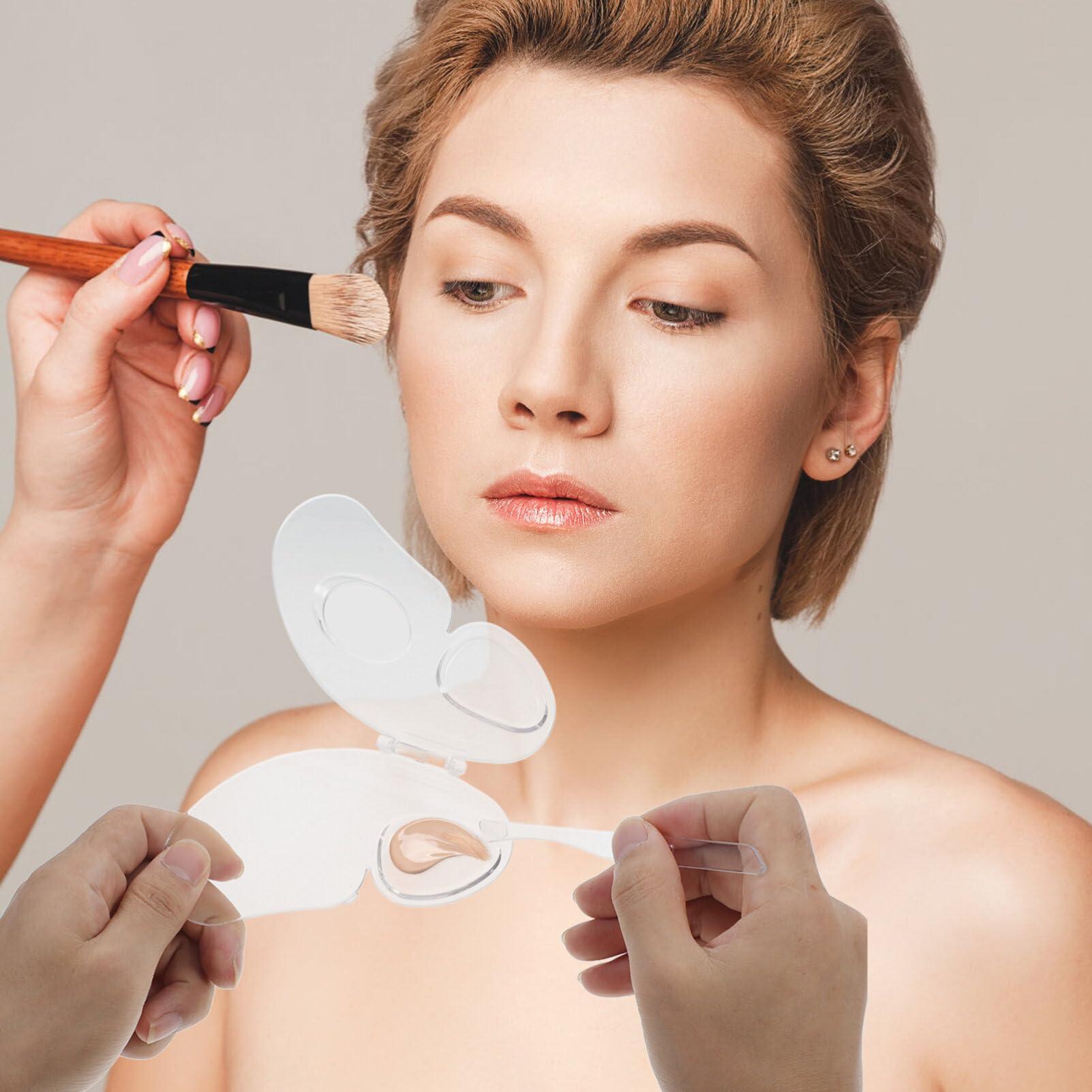 Healeved Healeved Acrylic Makeup Mixing Palette Clear Foundation Mixing Board with Spatula Makeup Mixing Tray for Liquid Makeup Cosmetic Pigment Mixing