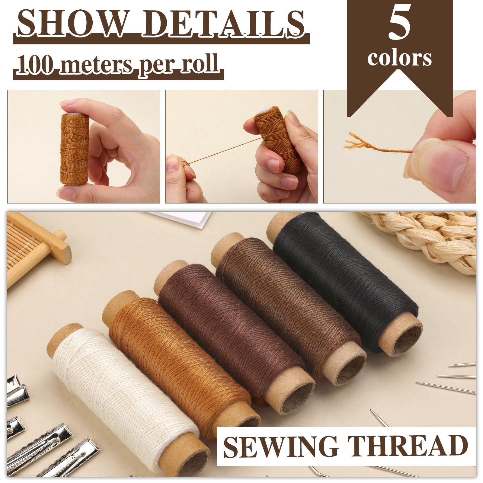 Fedmut Fedmut Hair Extensions Kit, 28 PCS Hair Extensions Needles, 457 Yard Sewing Threads, 2500 PCS Lined Micro Beads, 5 Metal Hair Clips Hair Tools for Hair Extensions Hand Sewing Wig DIY Craft