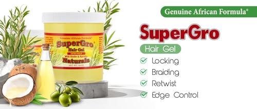 AFRICAN FORMULAS Genuine African Formula SuperGro Extra Hold Gel for Natural Hair Styling - 16 oz