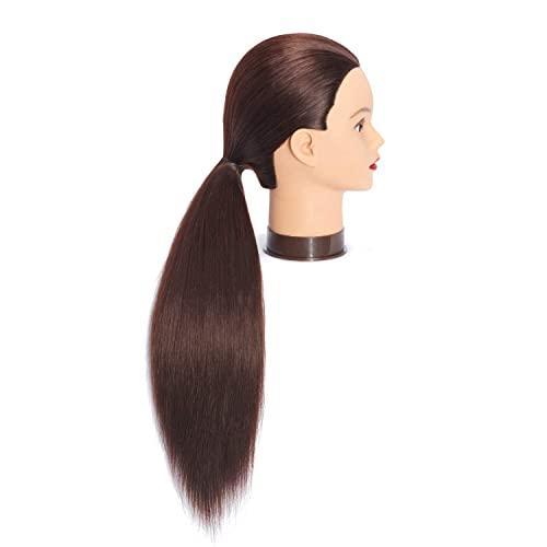 HEADFIX Headfix 26"-28" Long Hair Mannequin Head Stnthetic Fiber Hair Hairdresser Practice Styling Training Head Cosmetology Manikin Doll Head with Clamp (6F1919LB0420)
