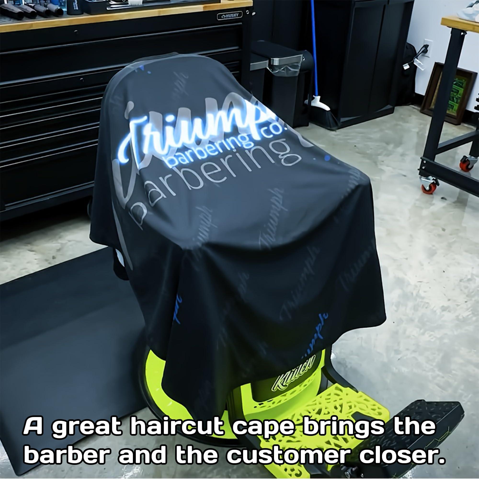 IQCGSSYG Custom Barber Cape Personalized Salon Haircut Capes with Your Own Logo Image Text Hair Cutting Cape for Hair Stylist Salon Barbershop