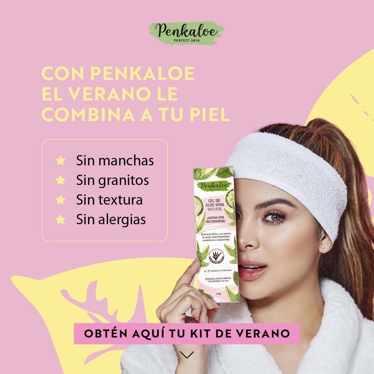 NinthAvenue Basics Penkaloe Gel de Aloe Vera con Niacinamida y cido Hialurnico, 4 oz | Hidrata, Calma y Mejora el Tono | Hydrates, Soothes & Improves Skin Tone | Controla Grasa y Regenera | Controls Oil & Regenerates