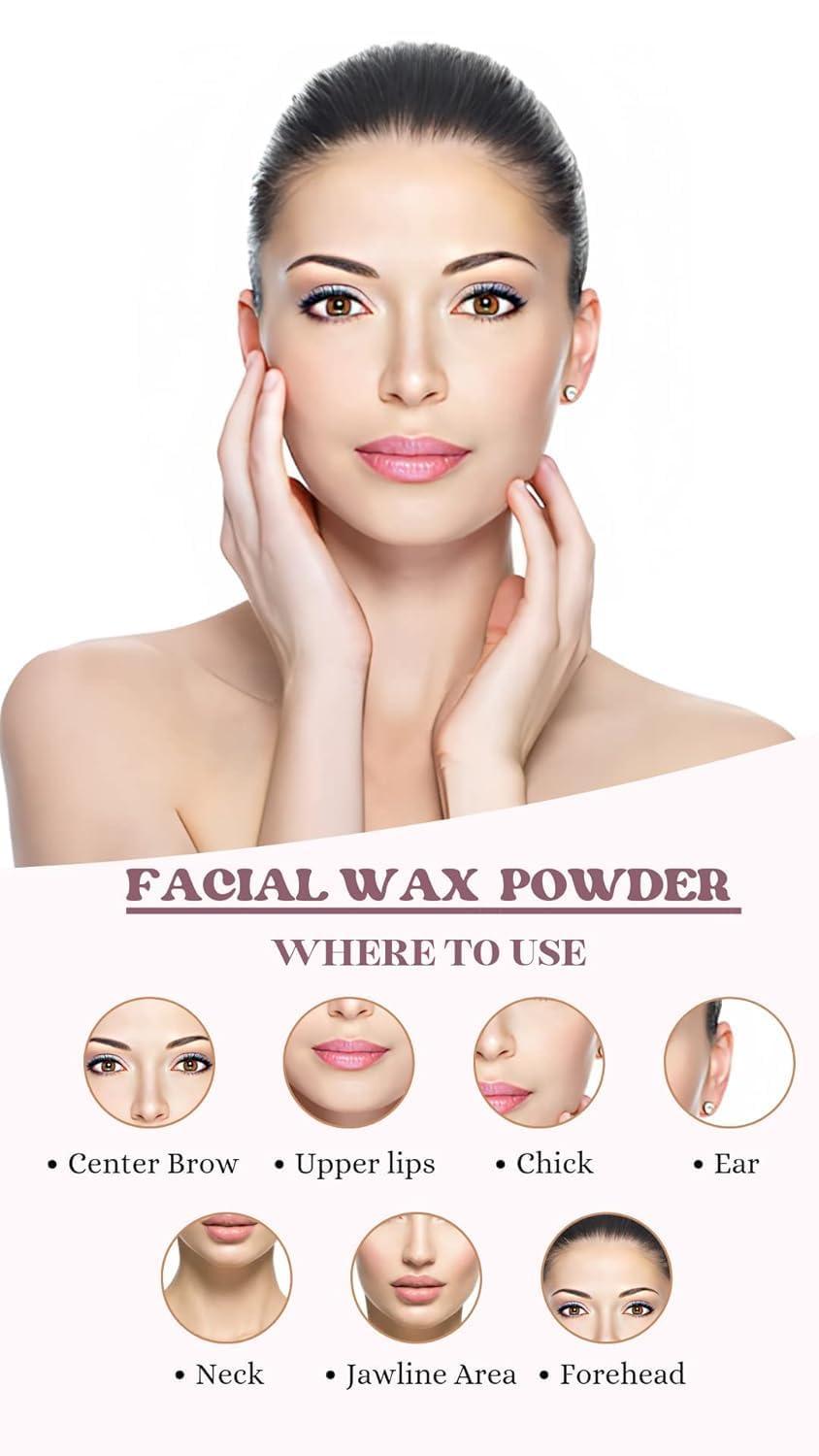 Generic Generic Facial Wax Powder | 5-minute Painless Face Hair Removal Waxing Powder | Easy to use at home | Facial hair remover for women