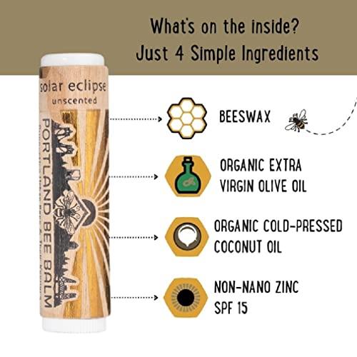 Portland Bee Balm Portland Bee Balm Solar Eclipse All Natural Handmade Beeswax Based SPF 15 Lip Balm, 9 Count
