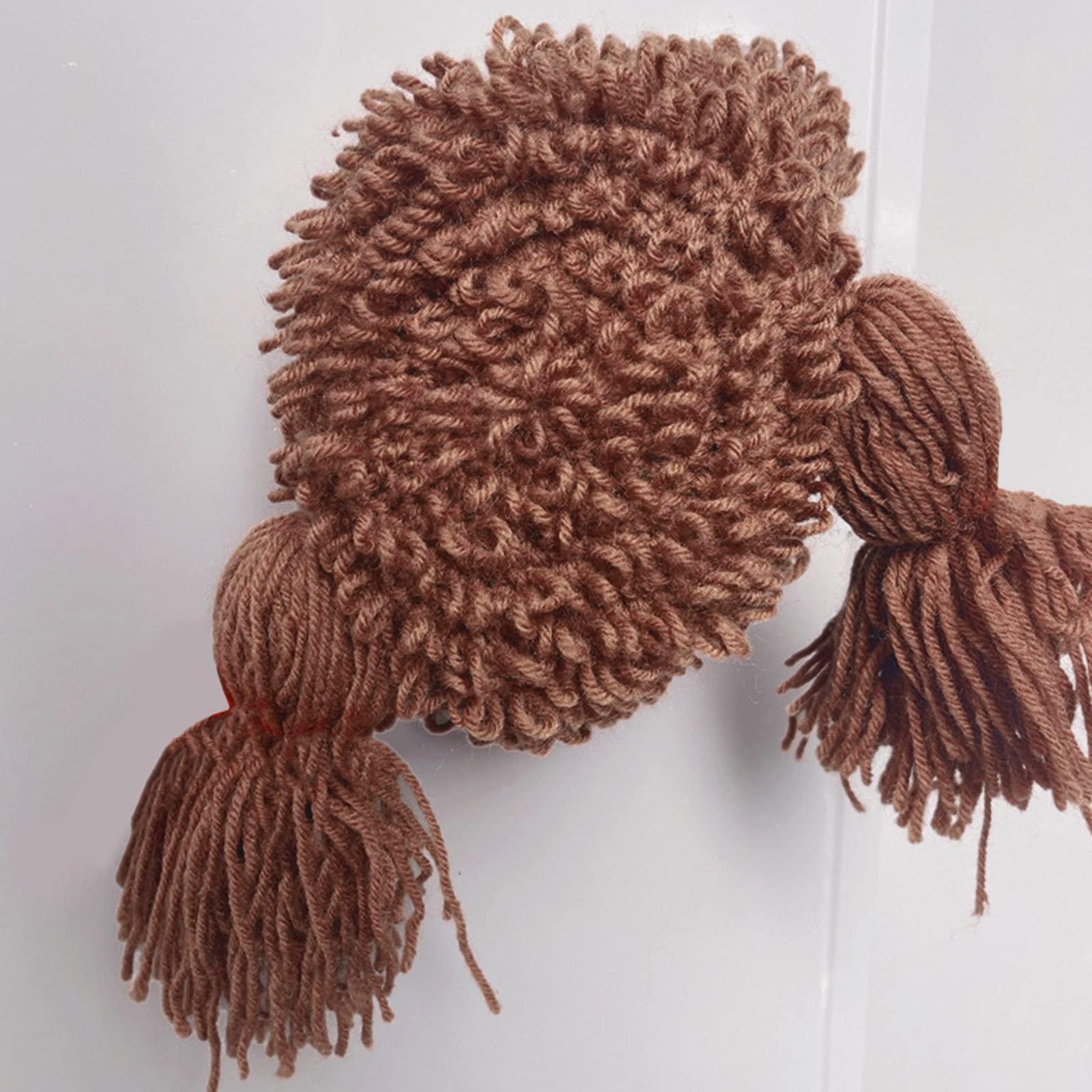 Tseses Tseses Curly Brown Short Wigs for Men Layered Fluffy Synthetic Fiber Wigs for Daily Party Mens Costume Wig