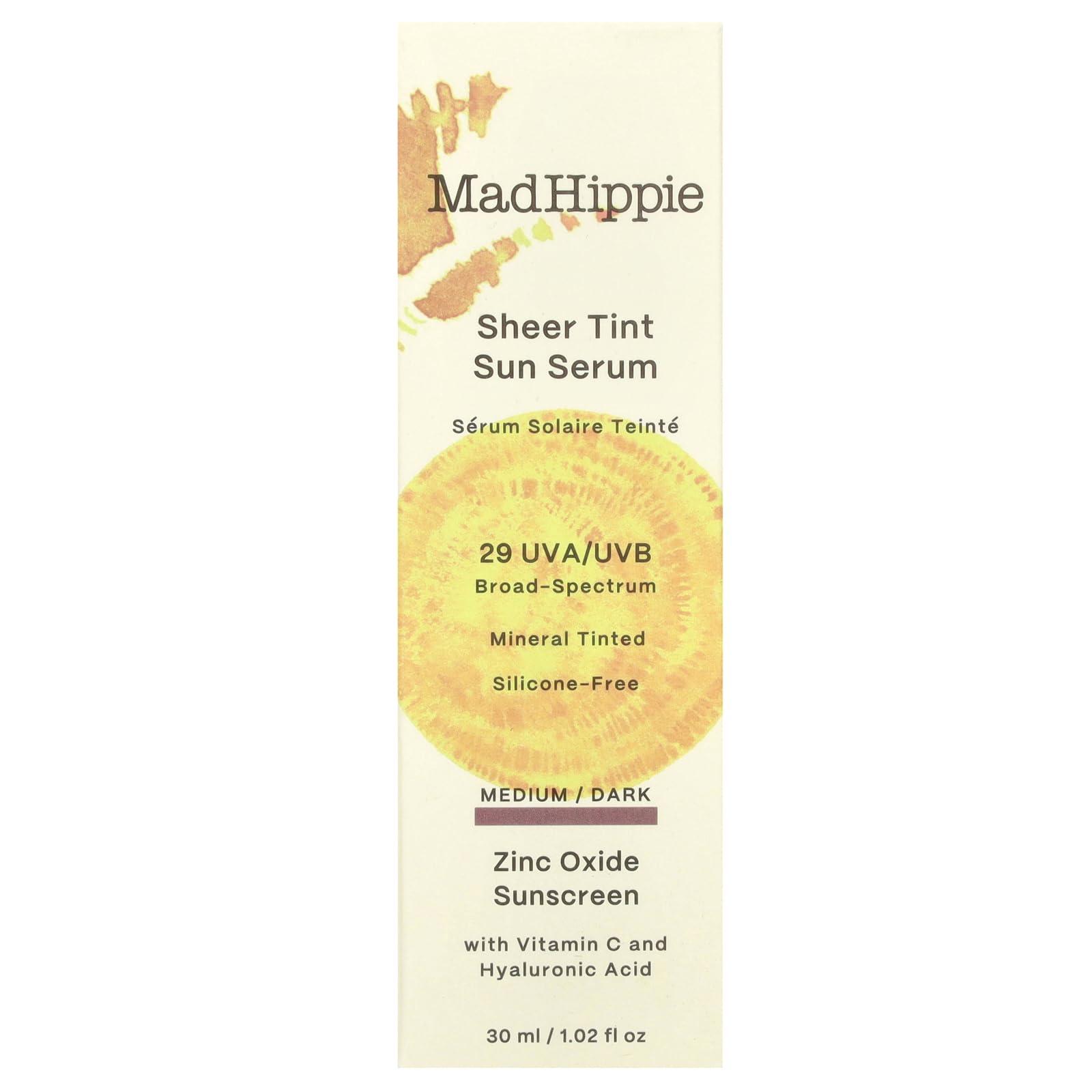 Mad Hippie Mad Hippie Sheer Tint (Medium/Dark) SPF 29+ Sun Serum, Vitamin C & Hyaluronic Acid, Zinc Oxide Sunscreen, Reef-Safe, 1.02 Oz