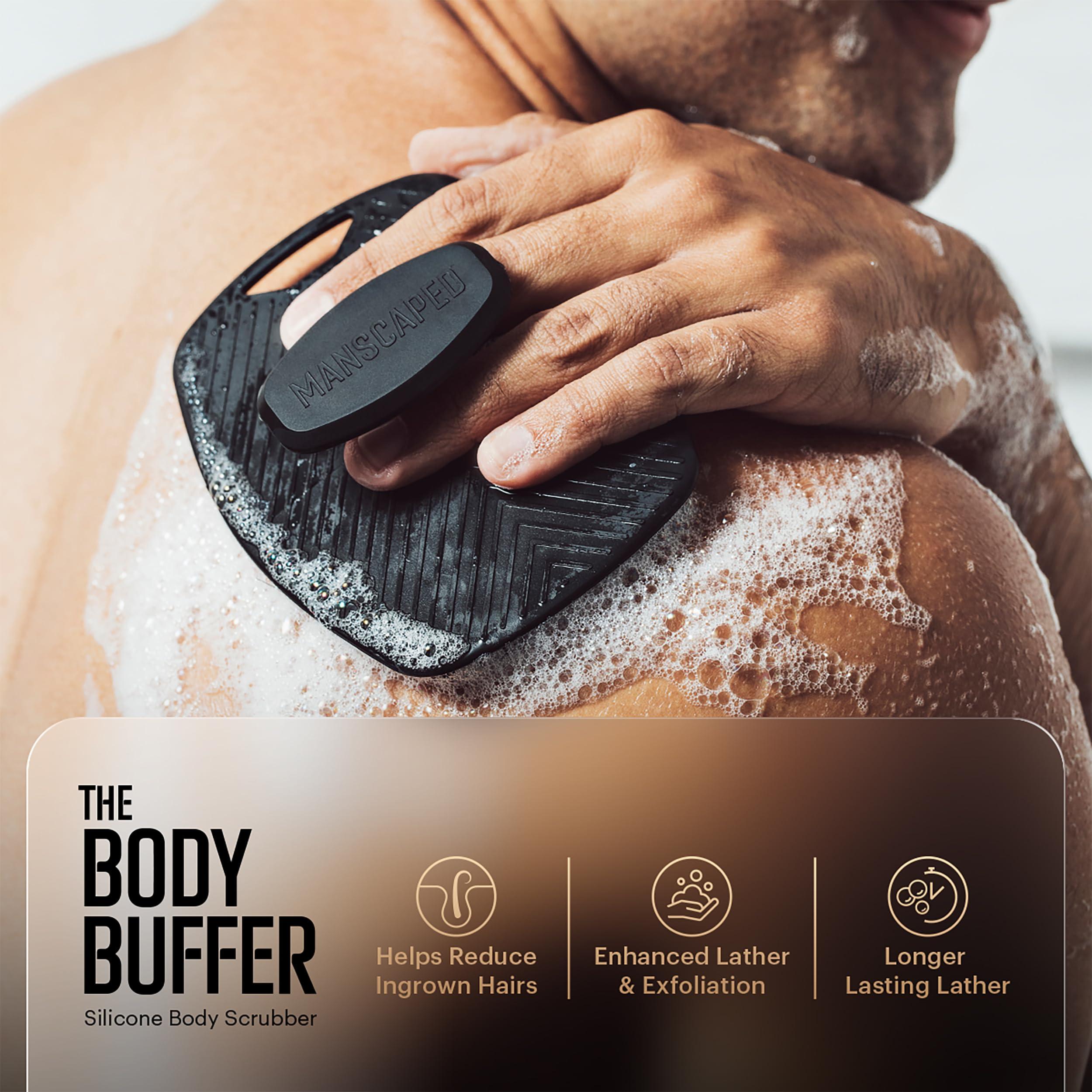 MANSCAPED MANSCAPED The Body Buffer & Scalp Buffer Bundle - Men\'s Silicone Head & Body Scrubbers for Nourishing, Cleaning & Exfoliating Your Skin & Hair, Ergonomic Handheld Design