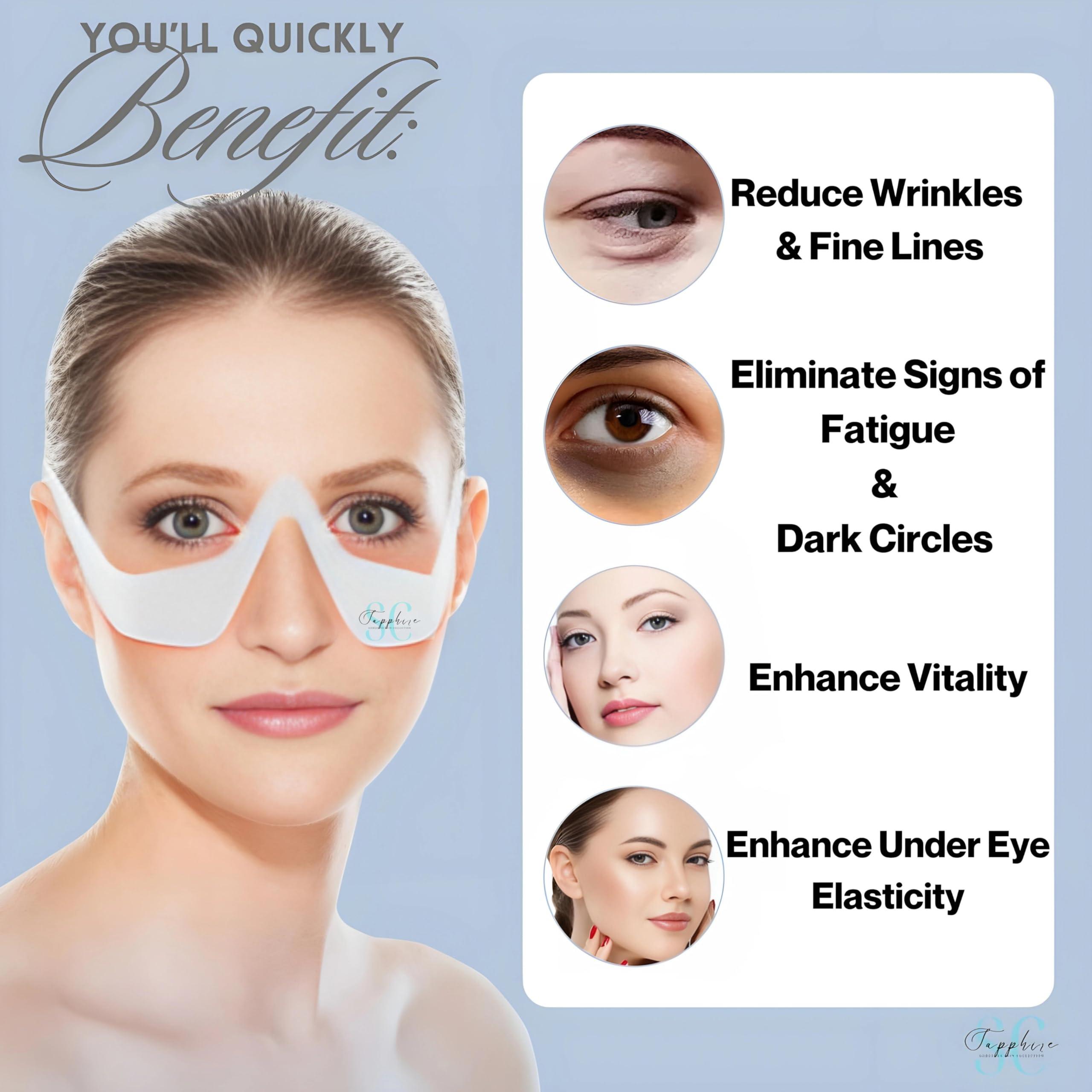 SC Sapphire Gorgeous Skin Collection Skin Care Red Light Therapy Glasses Specifically for Dark Circles and Under Eye Bags - Intense Microcurrent Eye Masks for Dark Circles and Puffiness - Anti Aging Brightening Glasses [1pair]