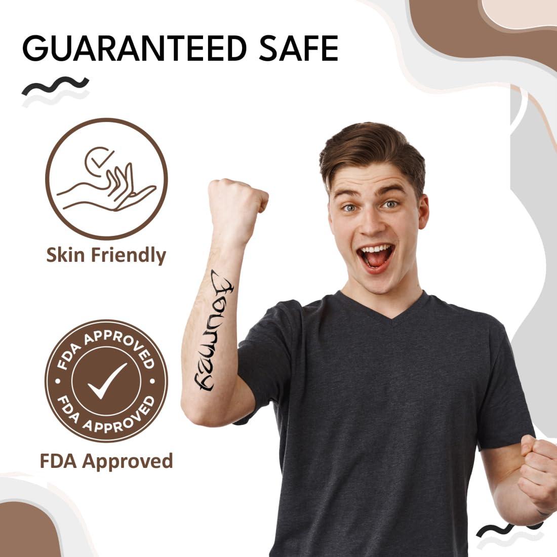 TESFANS TESFANS Custom Realistic Temporary Tattoos, Personalized Name Text Designs, DIY Create Your Own Fake Tattoos for Adults, Men & Women, Perfect for Gifting & Special Occasions