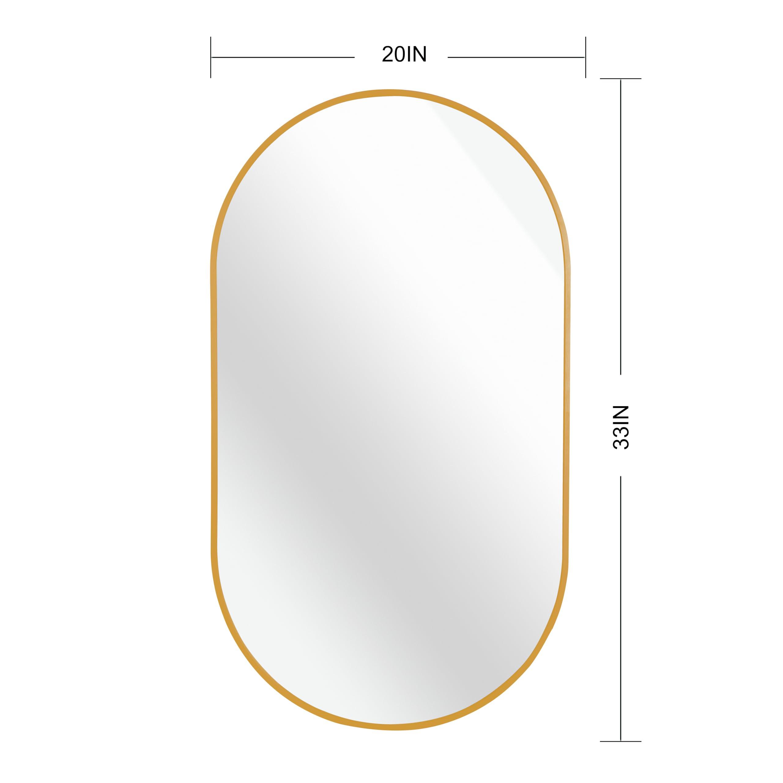 Generic Gold 20 * 33IN Pill Shaped Mirror
