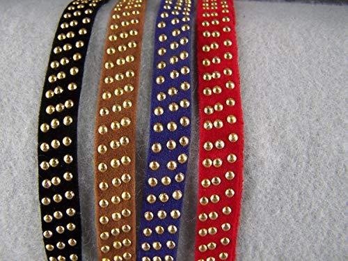 Wholesale Fashion HeadBand Brown Velvet Velour Gold Grommet Thin Skinny Headband 1/2" Wide Stretch Elastic Headbands for Women