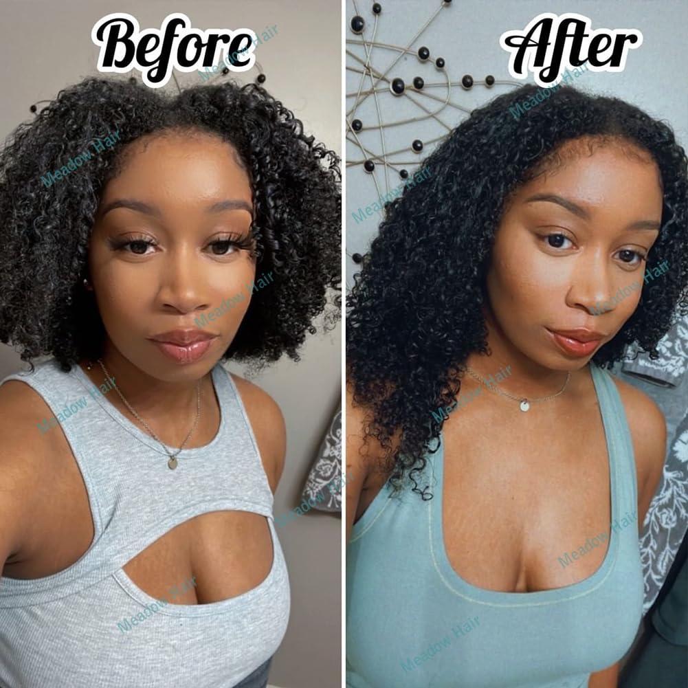 Meadow hair Afro Kinky Curly Micro Link Human Hair Extensions Brazilian Virgin Micro Links Hair Extensions 100 Strand Micro Loop Real Human Hair Extensions For Black Women 70G 12 Inch