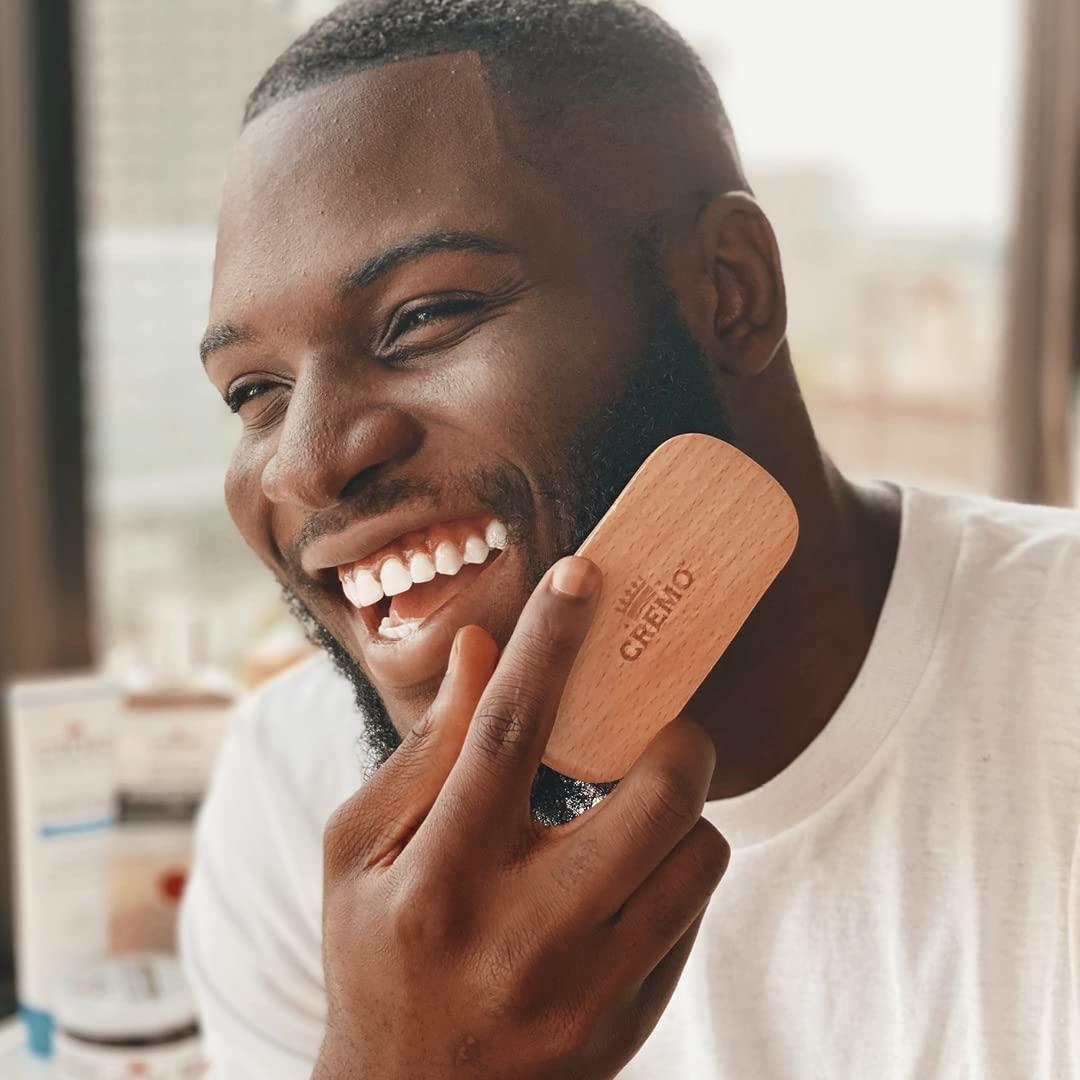 Cremo Cremo Beard Accessories, 100% Boar Bristle Beard Brush with Wood Handle - Shape, Style And Groom Any Length Facial Hair