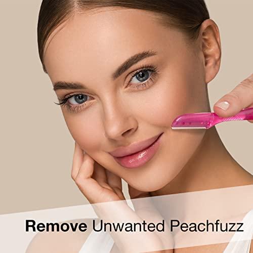 Nylea Nylea 3-Pack Eyebrow Razor Trimmer for Women Face [Extra Precision] Peach Fuzz Remover | Disposable Dermaplane Facial Hair Shaper | Dermaplaning Shaving Removal Tool - Facial Shave Shaver Blades