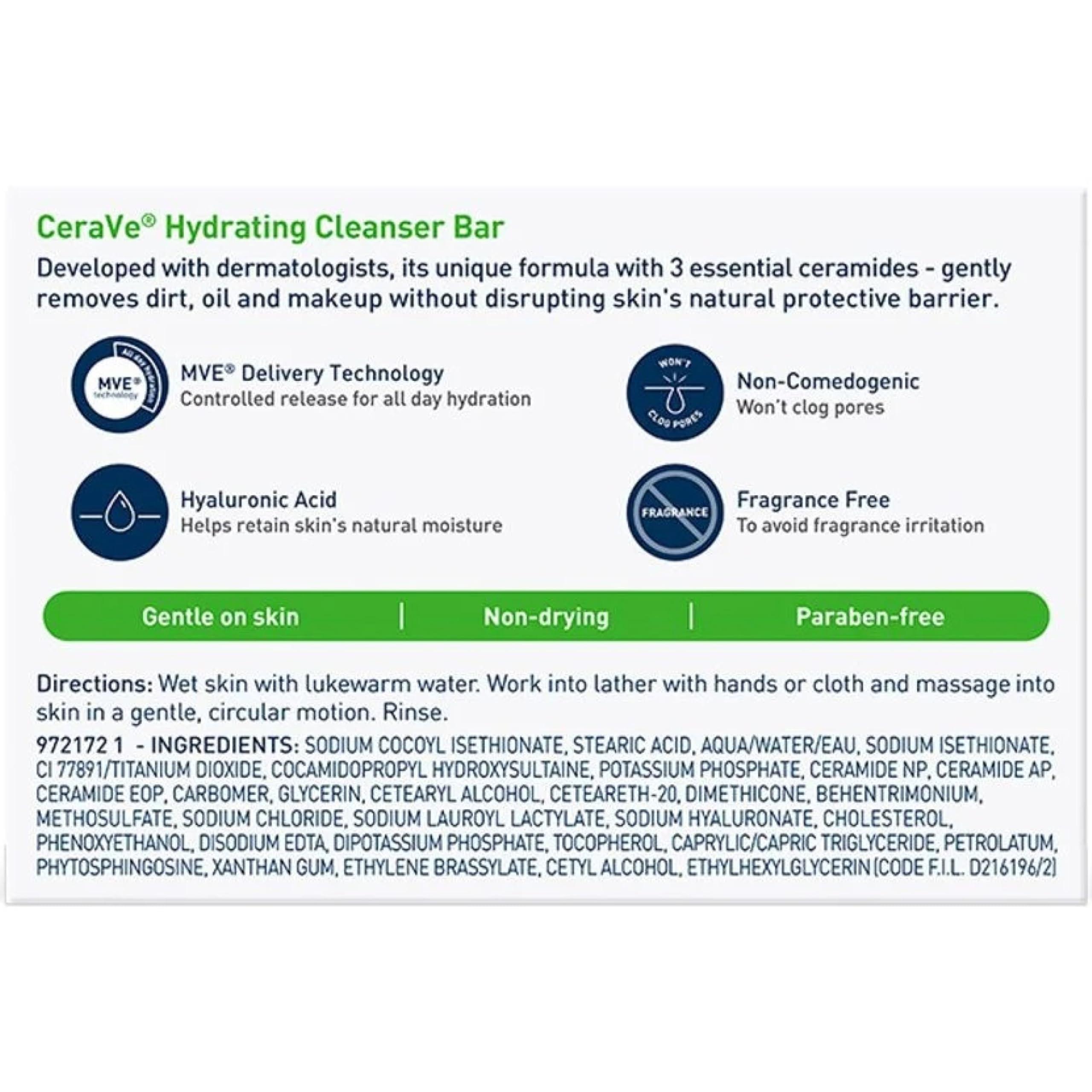 CeraVe Cerave Hydrating Cleanser Bar For Dry to Normal Skin, 130ml by CeraVe