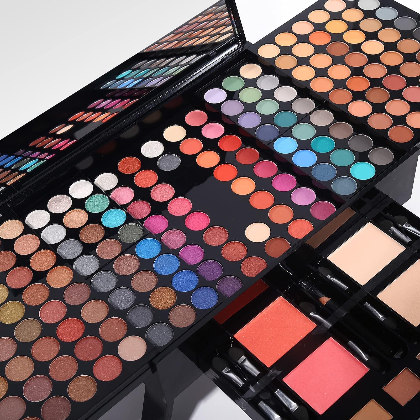 UCANBE Professional Makeup Kit for Women with Mirror All In One Makeup Gift Set for Teens 180 Color Eyeshadow Palette 2 Blush 2 Powder 1 Eyeliner 4 Eyebrow Make Up Sets Matte Shimmer Mixing Pallet Eye Shadow