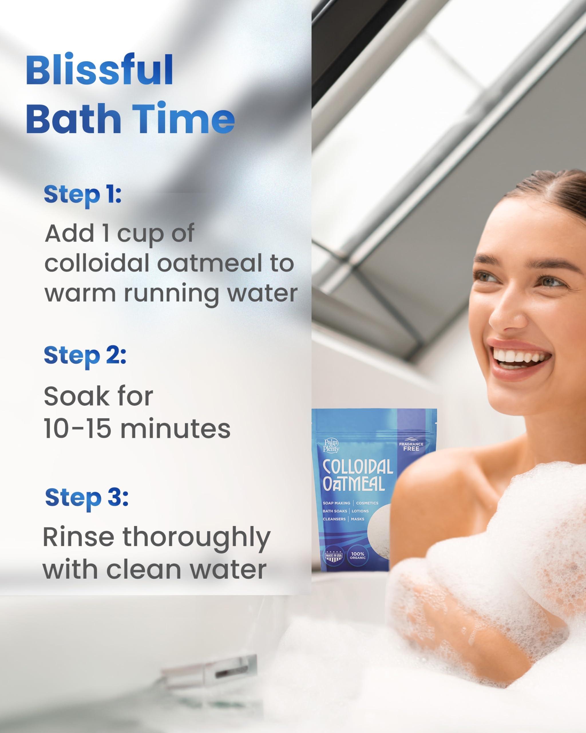 Palm and Plenty Palm and Plenty 100% Organic Colloidal Oatmeal - Unscented, DIY Bath Products, Skincare, Cosmetics, Natural Oatmeal Bath for Itching, Soothing Agent for Itchy, Irritated Skin - 2 Pack (32oz)