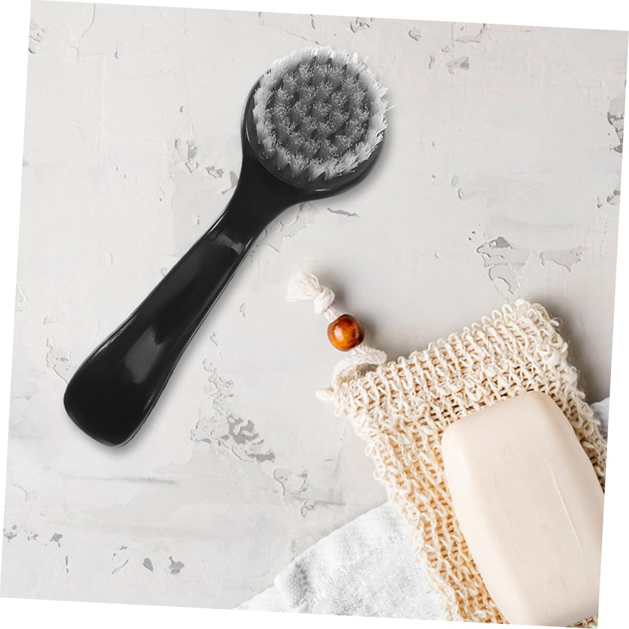 FOMIYES FOMIYES Facial Cleansing Brush Set 6pcs Manual Face Brush Face Wash Scrubber Exfoliating Tool for Travel Black Handle Round Head