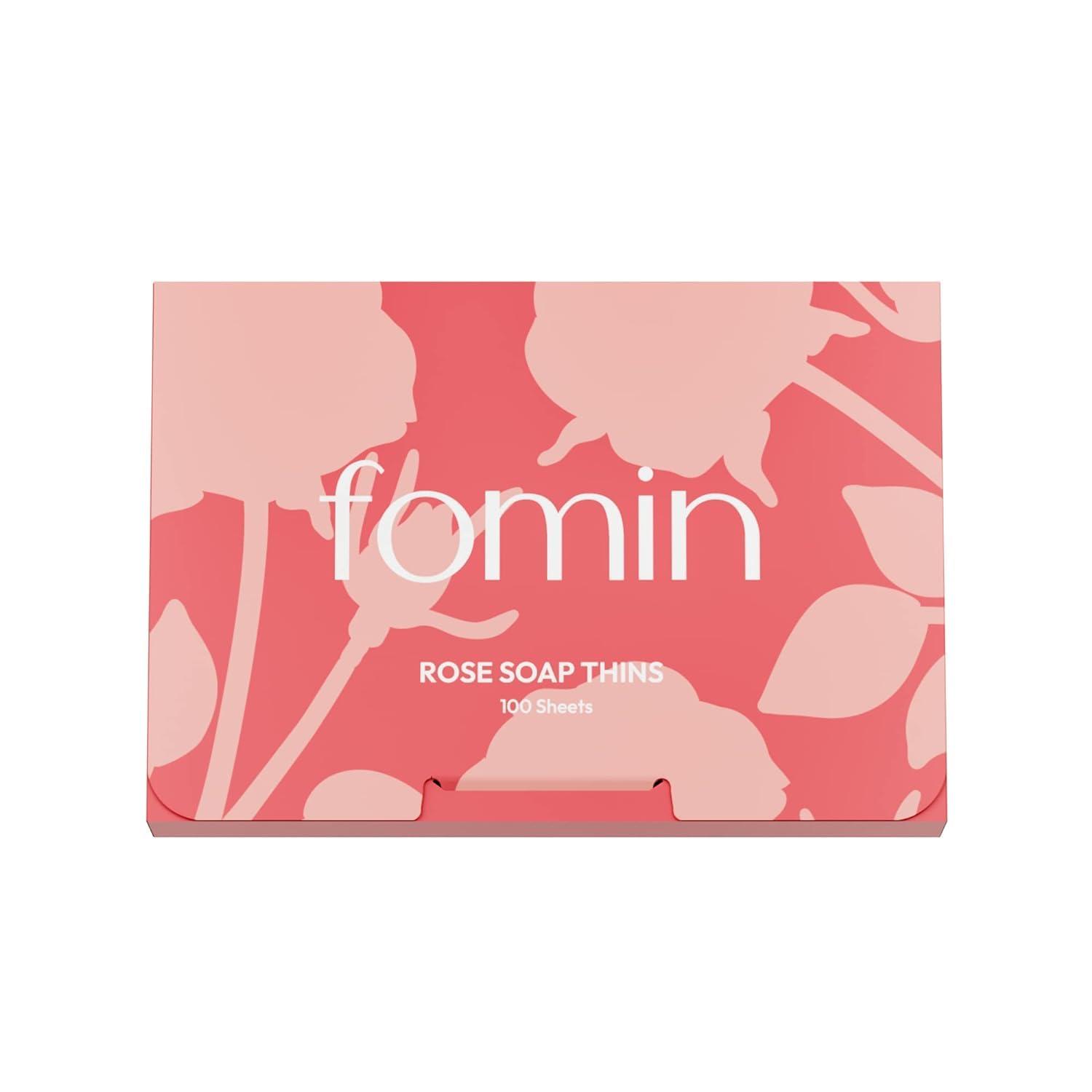 FOMIN FOMIN - Antibacterial Paper Soap Sheets for Hand Washing - (100 Sheets) Rose Portable Travel Soap Sheets, Dissolvable Camping Mini Soap, Portable Hand Soap Sheets