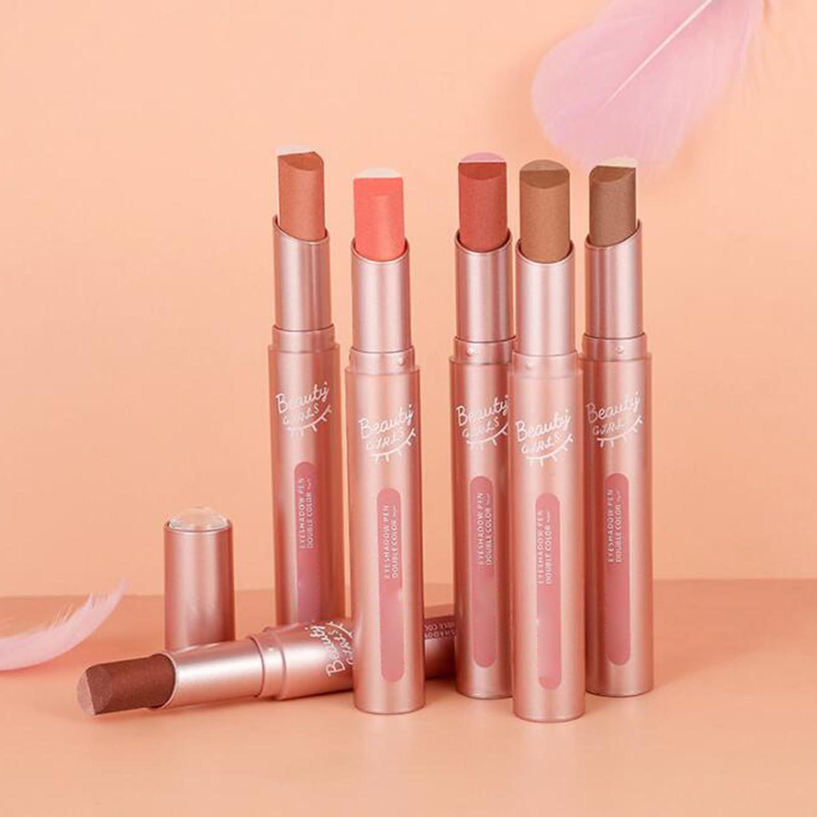 Generic 1 Piece Two-color Eye Shadow Stick - Color Gradient Creamy Pearl Shimmering Eyeshadow Eyeliner Pencil Makeup Pen - Women\'s Waterproof Highlighter Shadow Eye Liner Eye Makeup Crayon