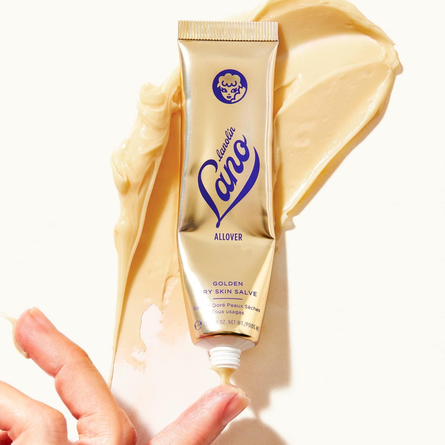 Lanolips Lanolips Golden Dry Skin Salve - Lanolin Oil Healing Ointment with Vitamin E & Manuka Honey - Body Moisturizer for Dry Skin - Relief for Dry Hands & Cracked Lips - Dermatologist Tested (25g)