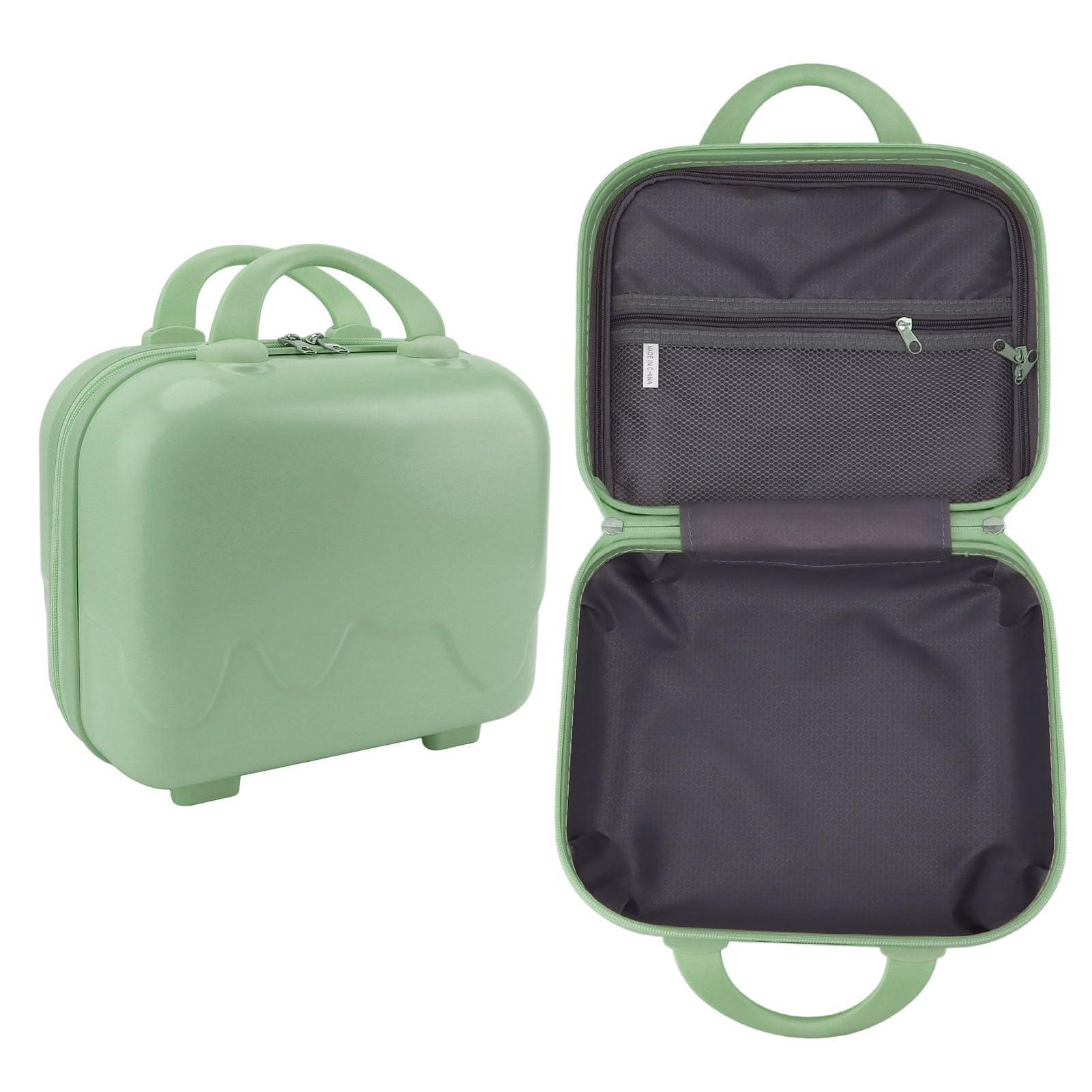 CHEOTIME CHEOTIME Cosmetic Bag, 14 Inch Large Capacity Cosmetic Case, Travel Toiletry Bag, Suitcase Design Retro Zipper Waterproof Suitable For Women Girls Travel(Matcha Green)