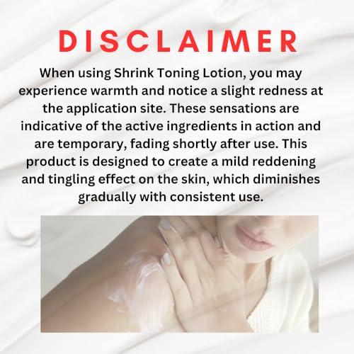 shrink Shrink Toning Lotion - Heat Activated Cellulite Cream and Firming Body Lotion for Women and Men - Body Cream for Stomach, Tummy, and Body - with Caffeine, Vitamin E, Skin Tightening Body Cream (8oz)