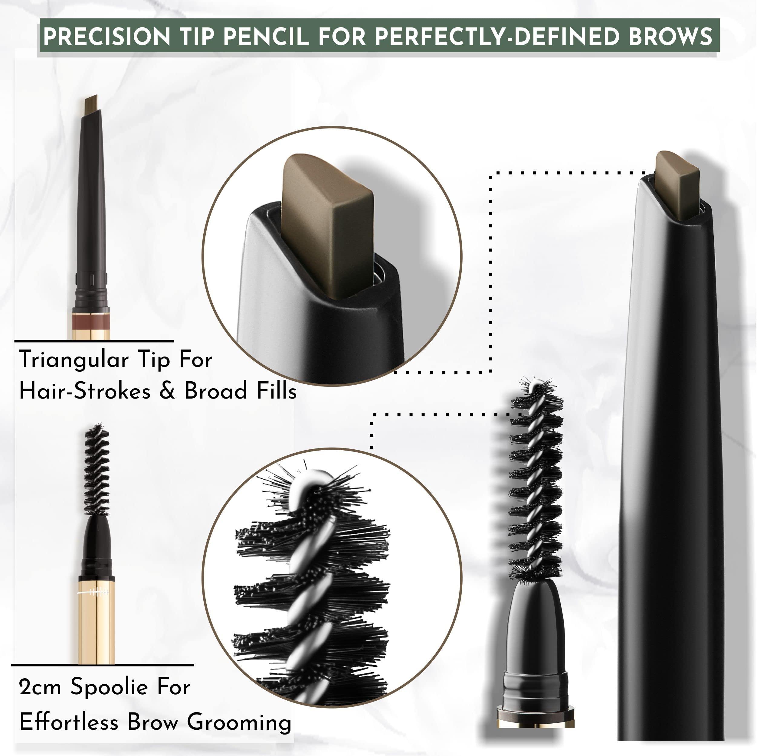 browluxe Browluxe Eye Brow Pencil | Ultra Thin Precision Eyebrow Pencil | Long Lasting | Waterproof Eyebrow Makeup | Nourishing Brow Definer Pencil | Taupe