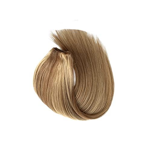 Munx Highlight Sew in Weave Bundles Golden Blonde with Medium Blonde Highlights Natural Seamless Brazilian Remy Hair Weave Bundles Double Weft Full Head (22inch #16p22 120g)