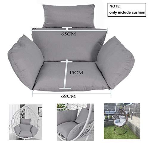 CFMZ Egg Chair Cushion Only, Outdoor Thicken Swing Chair Seat Cushion, Large Garden Hammock Chair Cushion Cover, Washable Cover Hanging Egg Chair Cushion Replacement Mat PadsHaze Blue