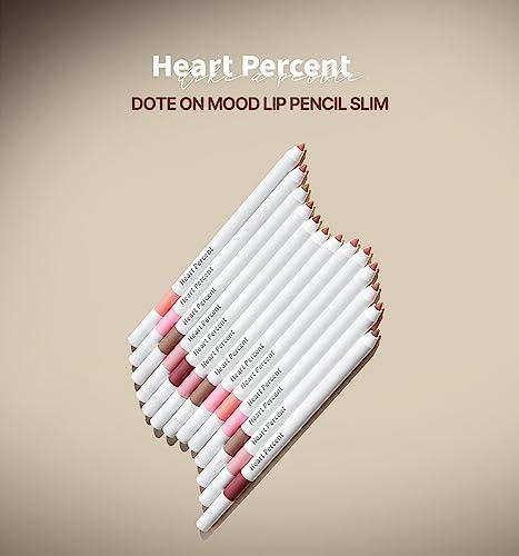 Heart Percent Heart Percent Dote On Mood Lip Pencil Slim, Defines and Fills Creamy Lip Liner Retractable Lipstick Pencil with Built-In Sharpener, 08. Cloudy Mauve