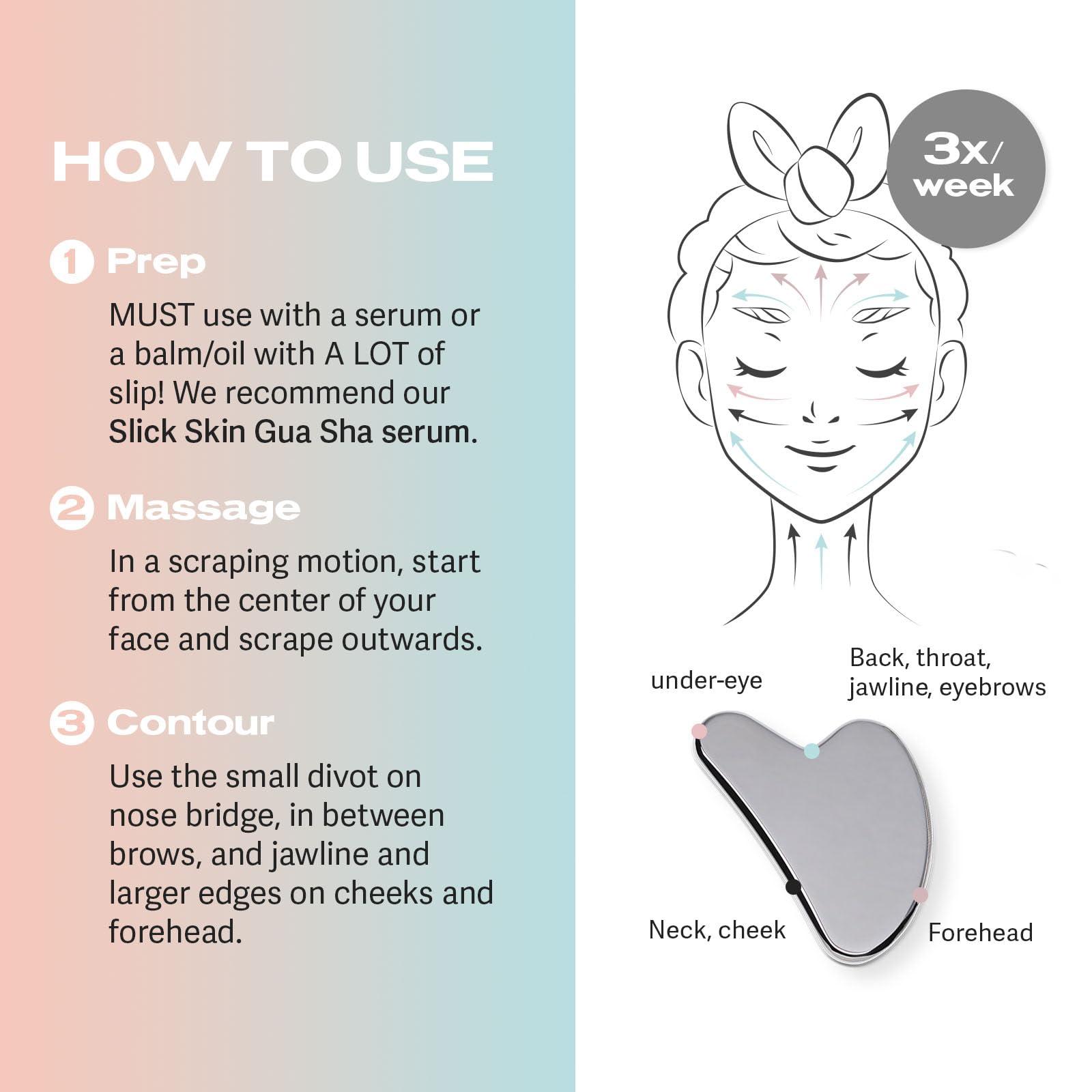 Sacheu Sacheu Stainless Steel Face Roller and Gua Sha Bundle - Metal Face Roller, Metal Gua Sha, Facial Massage Tools to Reduce Puffiness, Lymphatic Drainage, Facial Tension, Skin Care Face Massagers